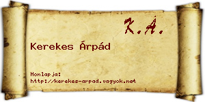 Kerekes Árpád névjegykártya