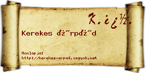 Kerekes Árpád névjegykártya