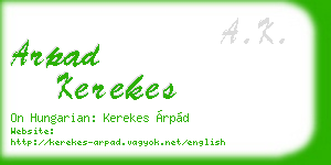arpad kerekes business card